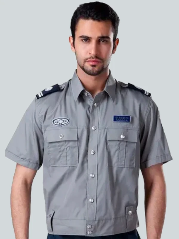 Grey & Black Half Sleeve Security Uniform Set